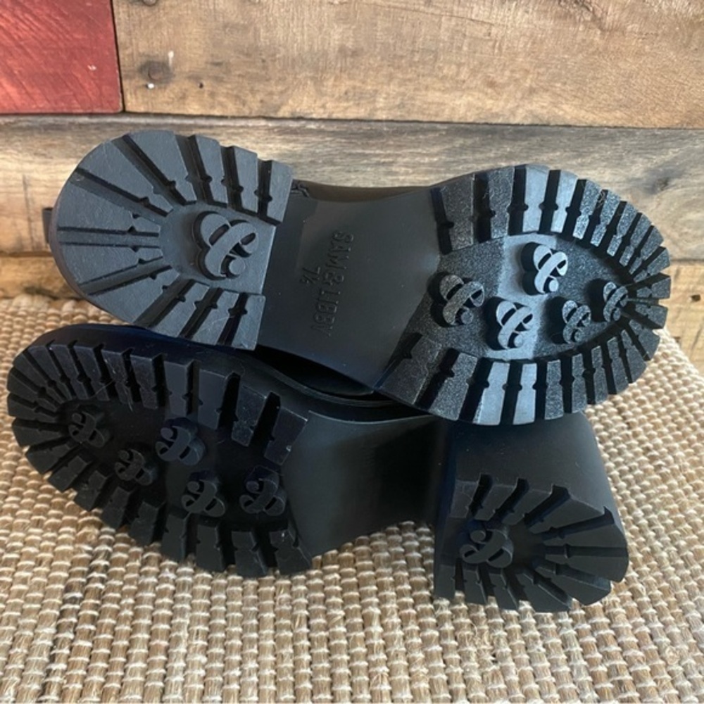 Sam & Libby Black Chunky Heel Boots - Picture 12 of 12